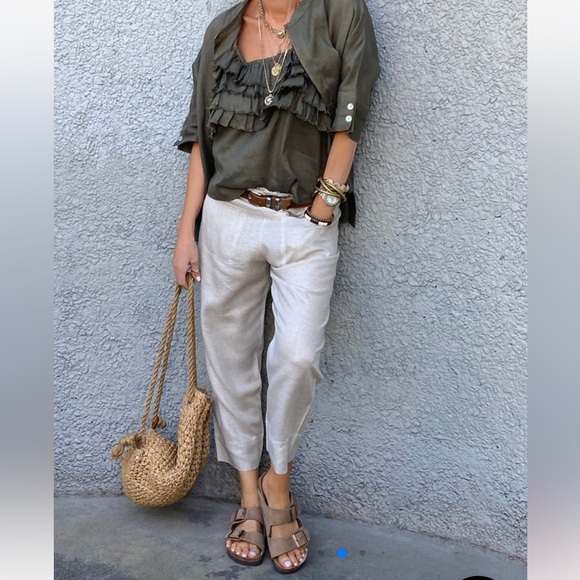 100% linen fisherman pants - Picture 12 of 15